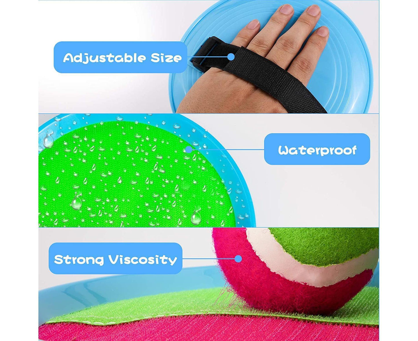 Toys Toss and Catch Game Set, Ball Sports Games with Paddles Balls and Storage Bag, Cotton ball toys