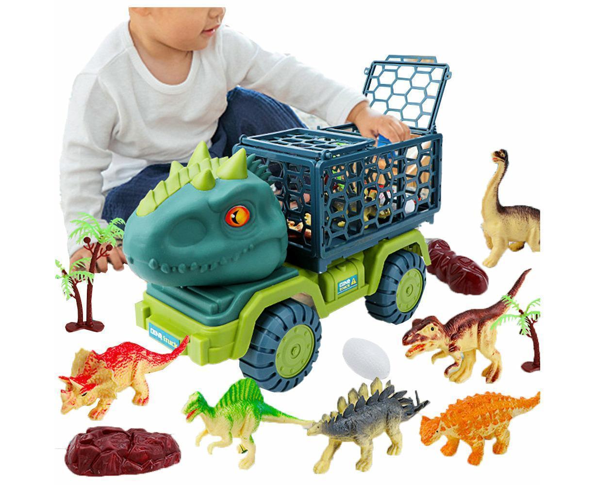 Dinosaur Truck Toys Set Car Toy with 15 Dino Figures Play Set Teenager Gift