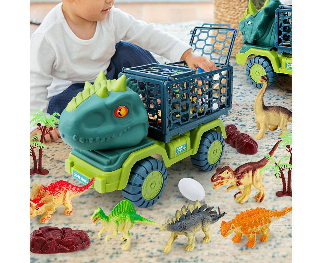 Dinosaur Truck Toys Set Car Toy with 15 Dino Figures Play Set Teenager Gift