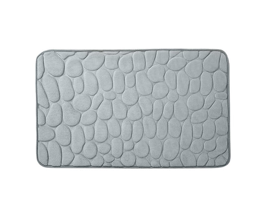 Floor Rugs Easy Clean Water Absorbent Solid Color Anti-slip Entrance Door Bath Mat for Home-Grey 50*80cm