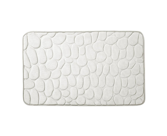 Floor Rugs Easy Clean Water Absorbent Solid Color Anti-slip Entrance Door Bath Mat for Home-Milky White 50*80cm