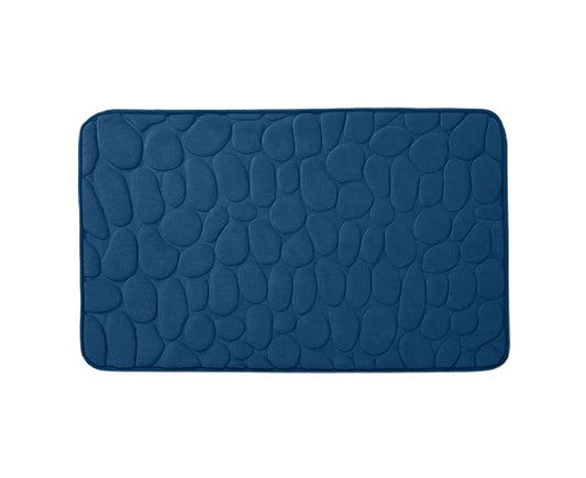 Floor Rugs Easy Clean Water Absorbent Solid Color Anti-slip Entrance Door Bath Mat for Home-Navy Blue 50*80cm