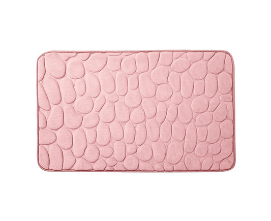 Floor Rugs Easy Clean Water Absorbent Solid Color Anti-slip Entrance Door Bath Mat for Home-Pink 50*80cm