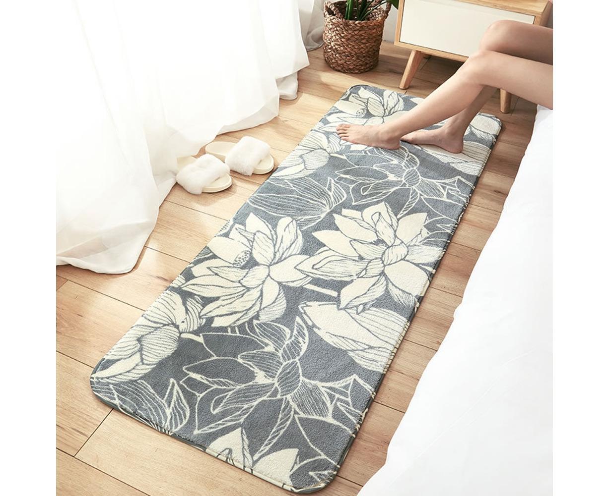 Floral Print Anti Slip Carpet Floor Mat Rug Cushion Bedroom Living Room Decor-60*160cm