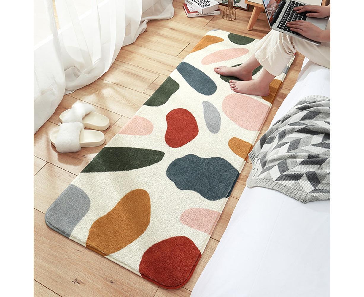 Floral Print Anti Slip Carpet Floor Mat Rug Cushion Bedroom Living Room Decor-60*160cm