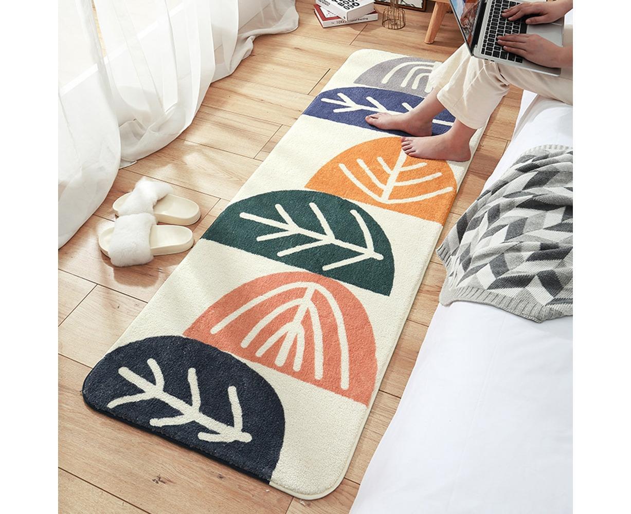 Floral Print Anti Slip Carpet Floor Mat Rug Cushion Bedroom Living Room Decor-60*160cm