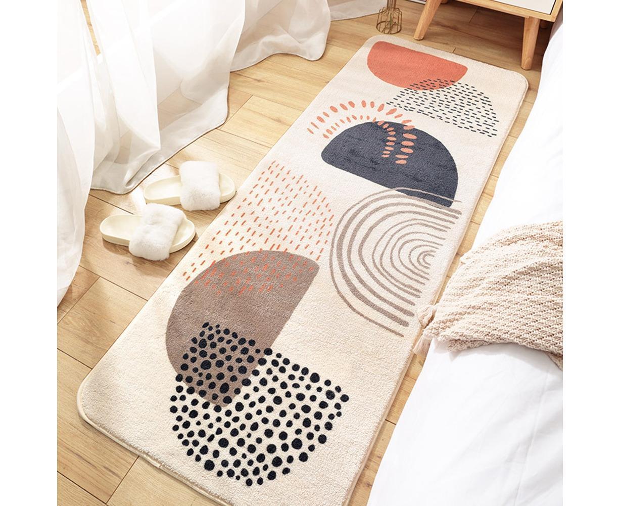 Floral Print Anti Slip Carpet Floor Mat Rug Cushion Bedroom Living Room Decor-60*160cm