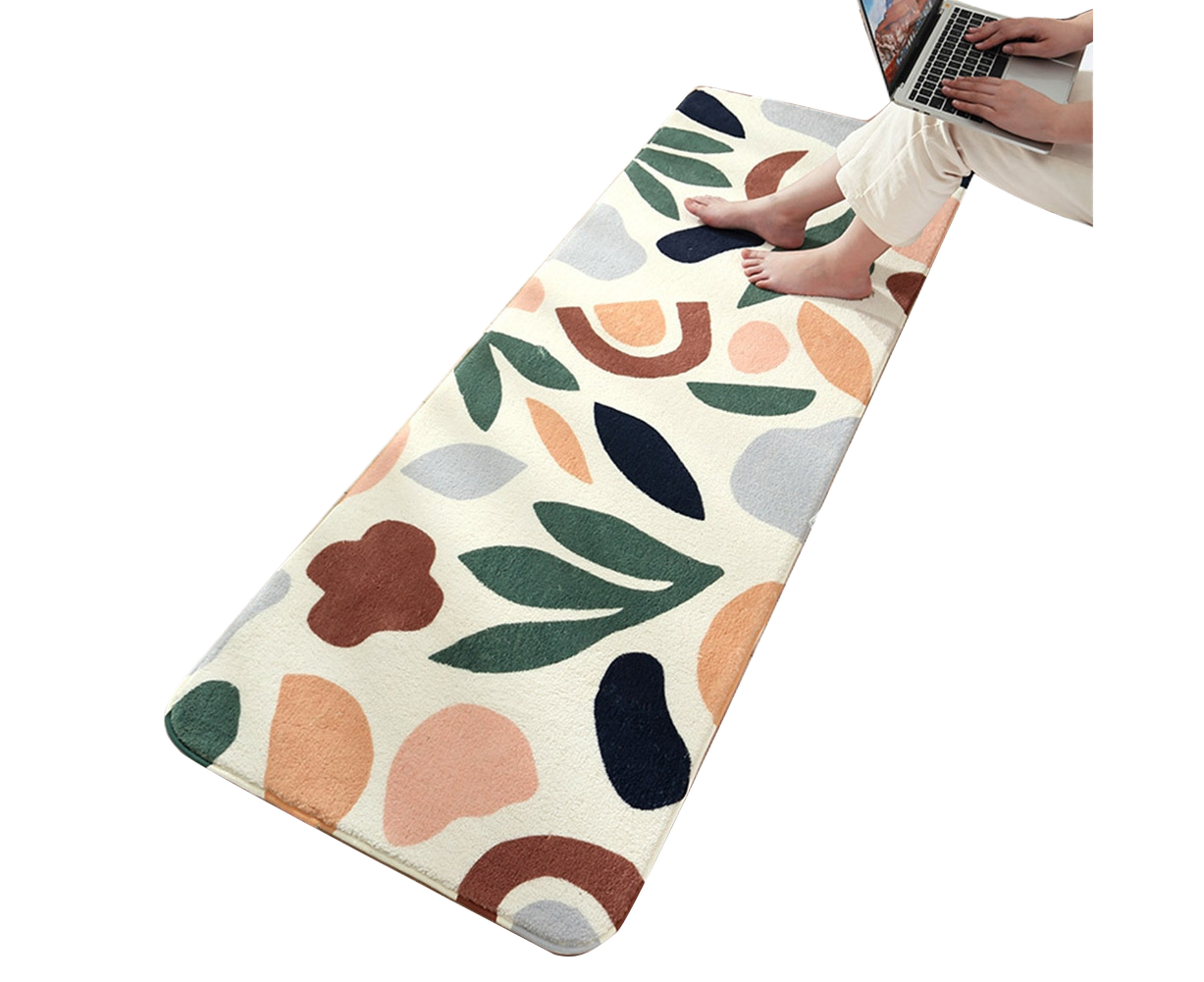 Floral Print Anti Slip Carpet Floor Mat Rug Cushion Bedroom Living Room Decor-60*160cm