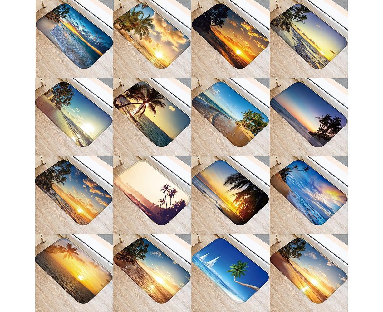 Fresh Beach Sky Kitchen Hallway Door Mat Entrance Rug Non-slip Bathroom Carpet