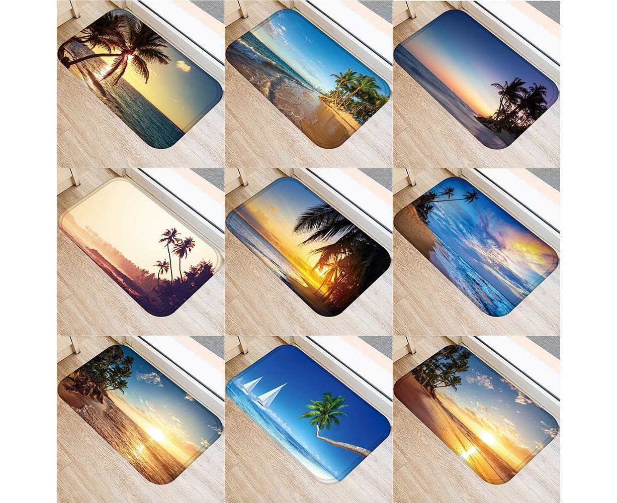 Fresh Beach Sky Kitchen Hallway Door Mat Entrance Rug Non-slip Bathroom Carpet