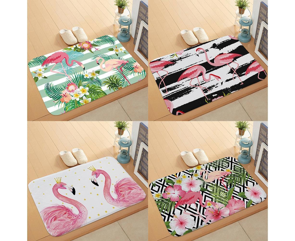Stylish Flamingo Rug Kitchen Bathroom Anti-slip Doormat Carpet Floor Mat Home Decor