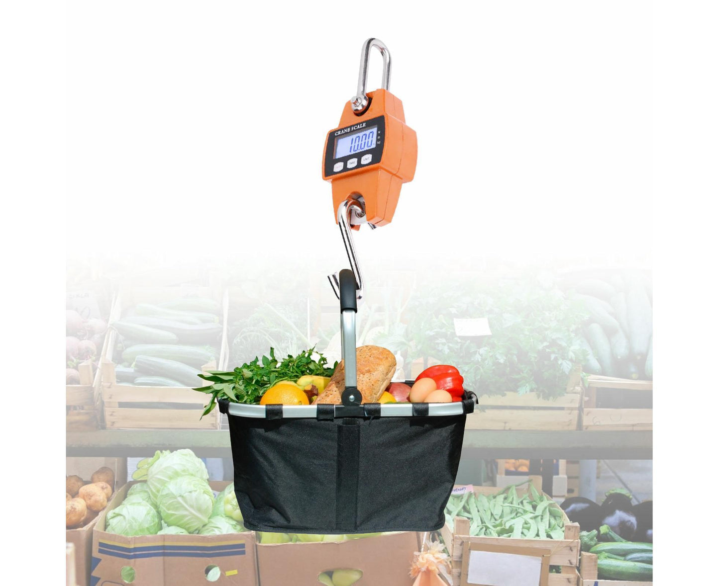 300kg Mini Portable Crane Scale LCD Digital Electronic Hanging Hook Scale Weight Measuring Tool