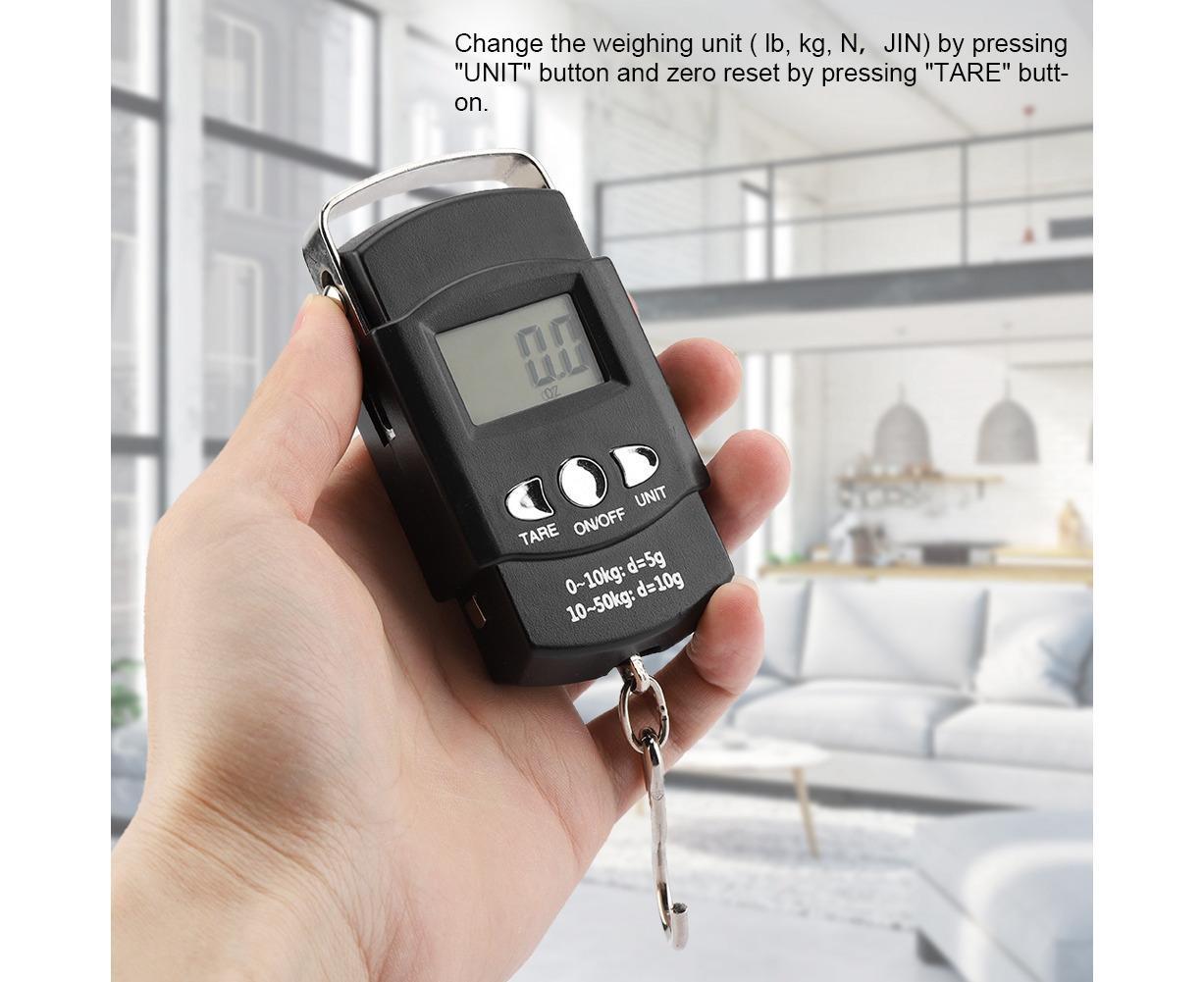 50KG/10G Portable Electronic LCD Digital Weight Scale with Tape Measure Hook