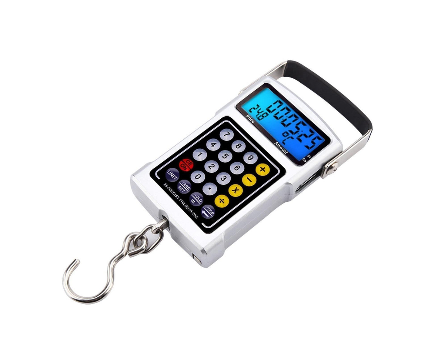 Electronic Fish Hook Scale 50Kg Luggage Weighing 7 in 1 Digital Hanging Scales
