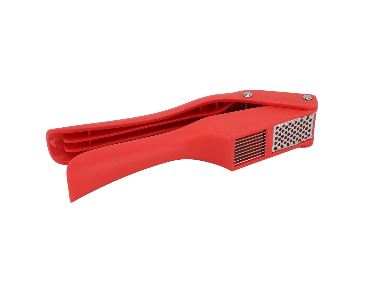 Garlic Press Multipurpose 2 in 1 Efficient Easy To Squeeze Ergonomic Handle Garlic Mincer Tool for Kitchen Red