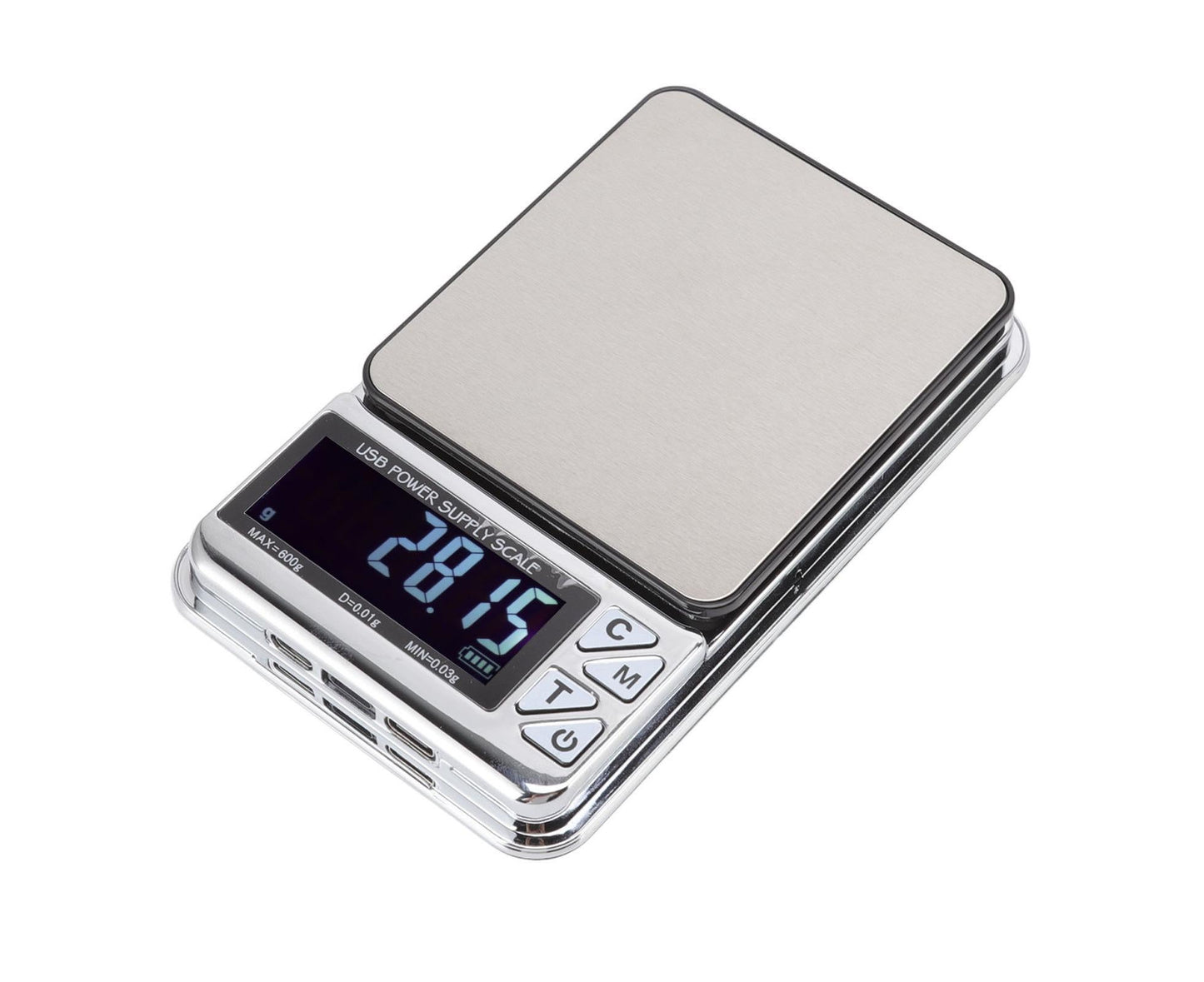 High Accuracy Digital Scale 600/0.01g LCD Display Waterproof USB Charging Electronic Scale for Kitchen Jewelry