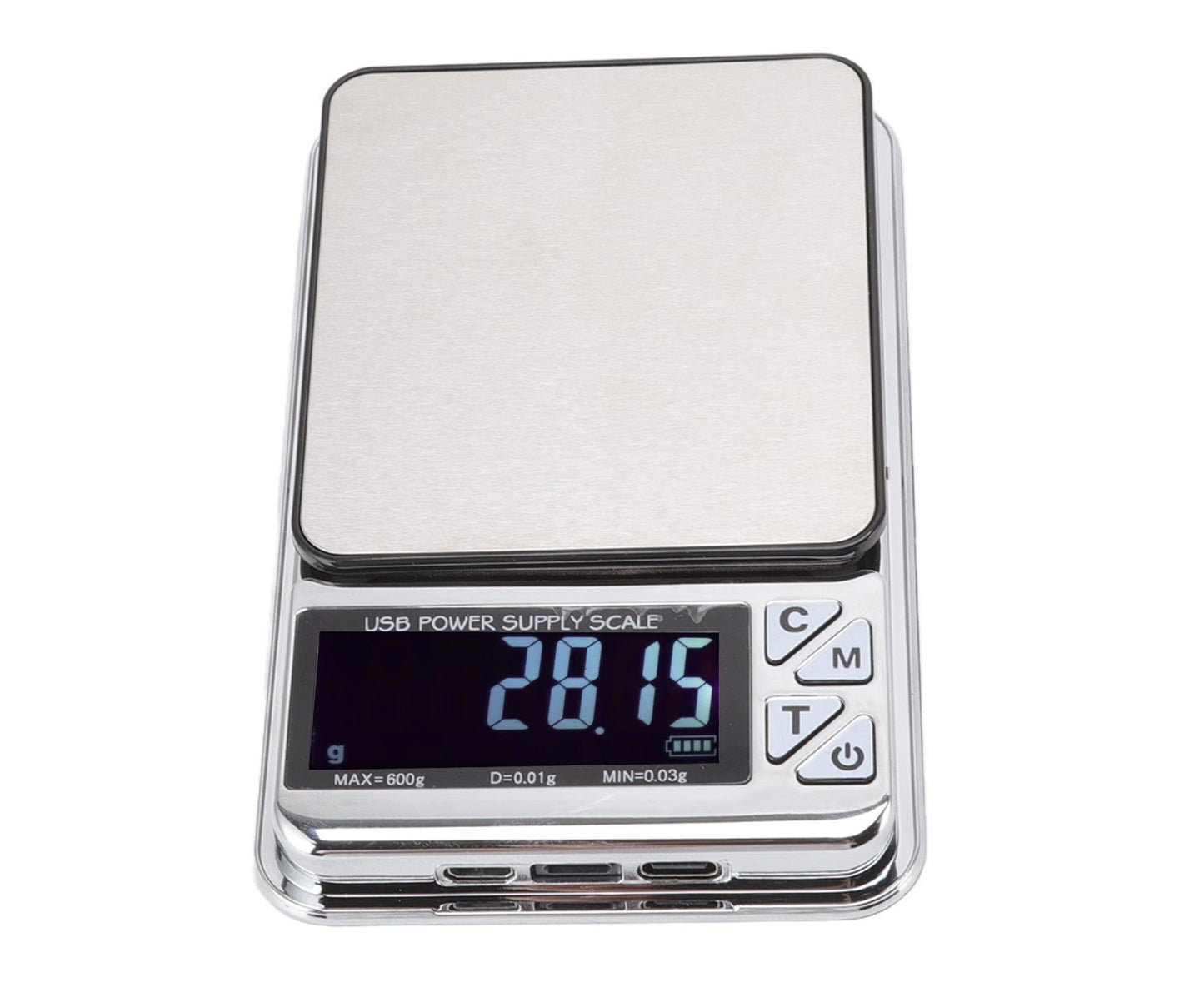 High Accuracy Digital Scale 600/0.01g LCD Display Waterproof USB Charging Electronic Scale for Kitchen Jewelry