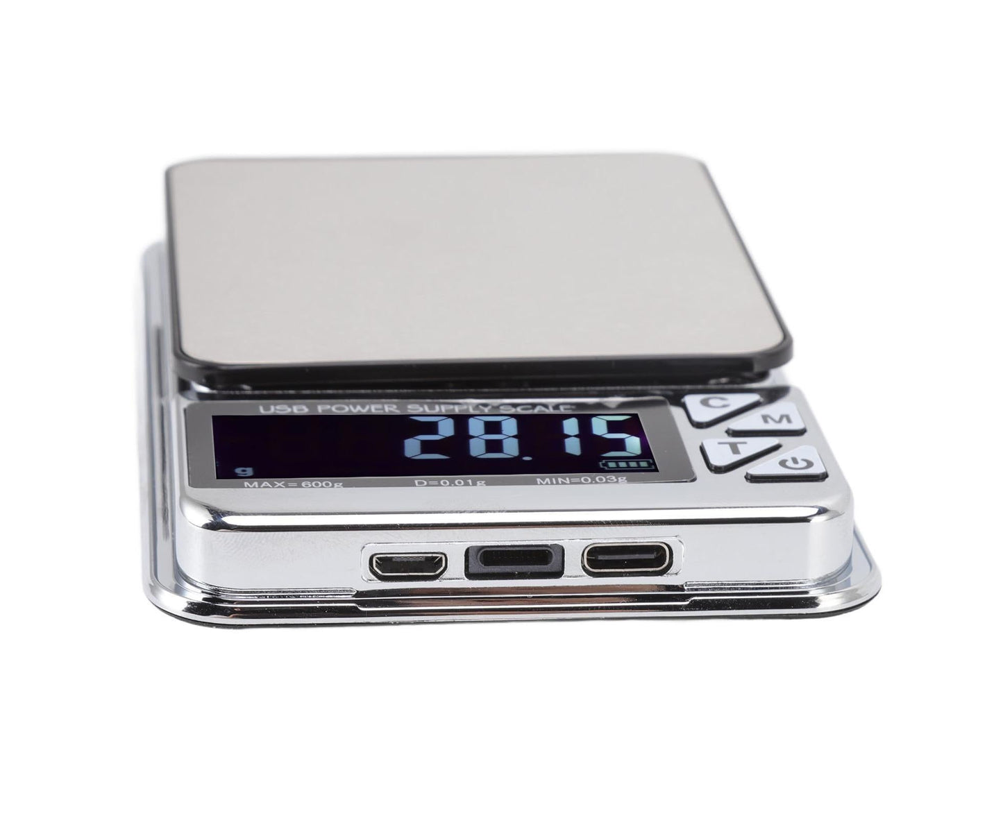 High Accuracy Digital Scale 600/0.01g LCD Display Waterproof USB Charging Electronic Scale for Kitchen Jewelry