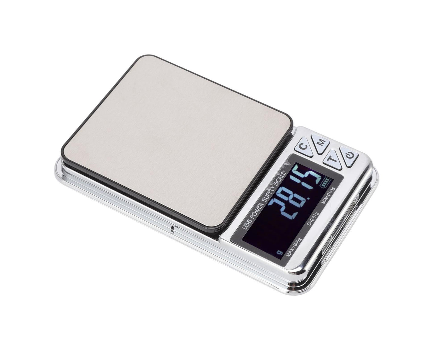 High Accuracy Digital Scale 600/0.01g LCD Display Waterproof USB Charging Electronic Scale for Kitchen Jewelry