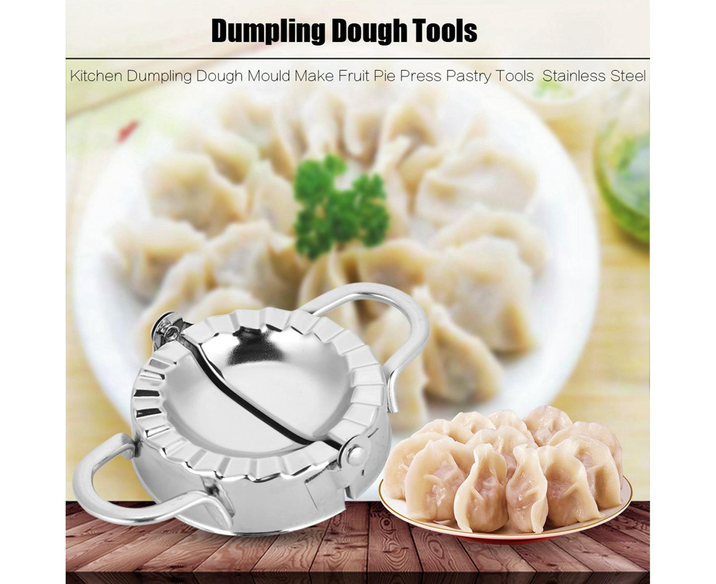 Kitchen Stainless Steel Dumpling Dough Mould Make Fruit Pie Press Pastry Tools(Large Size)