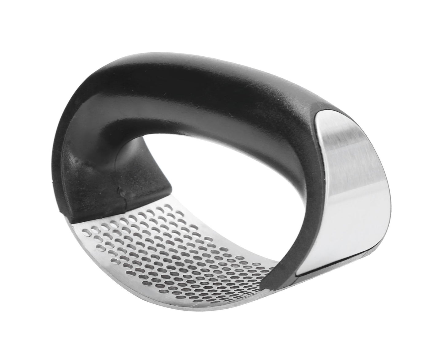 Stainless Steel Garlic Press Mincer Crusher with Cleaning Brush and Garlic Peeler Kitchen Tool