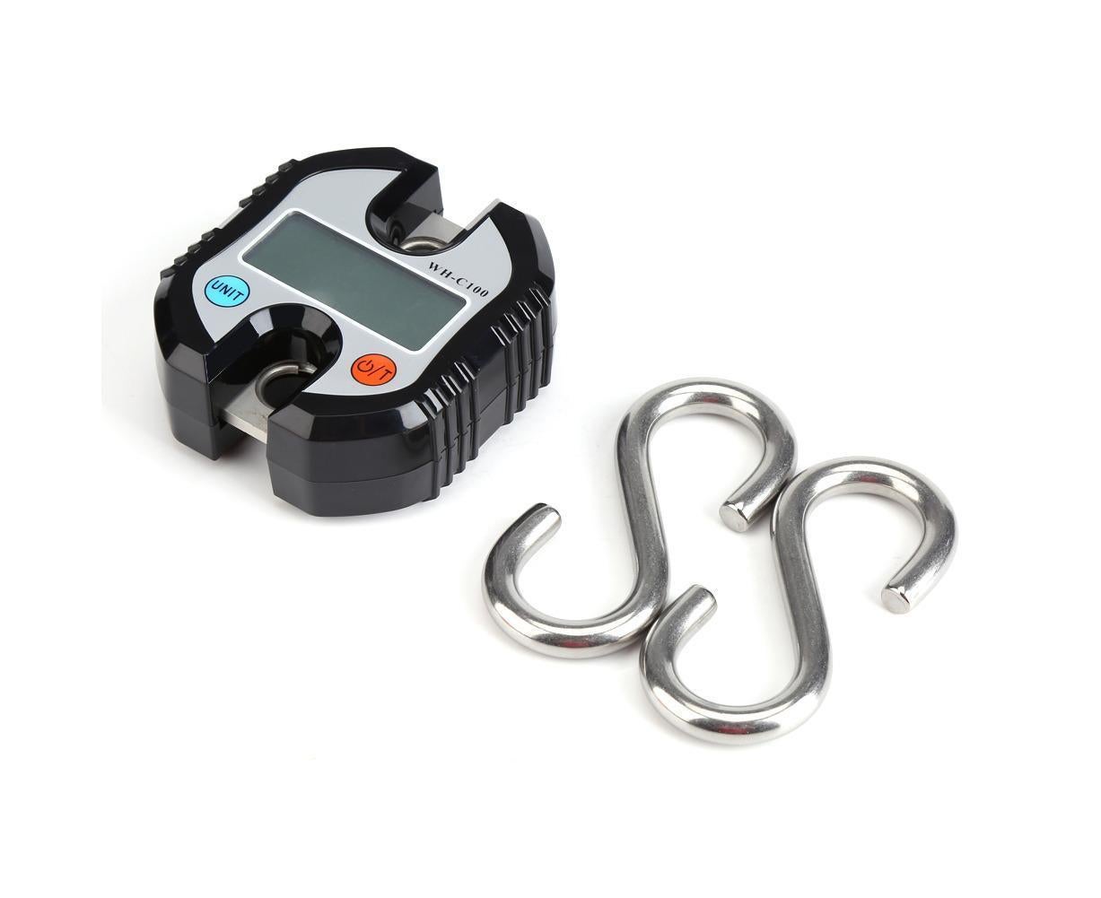 WeiHeng Portable Crane LCD Digital Electronic Hook Hanging Scales Loop Weighing Balance Black
