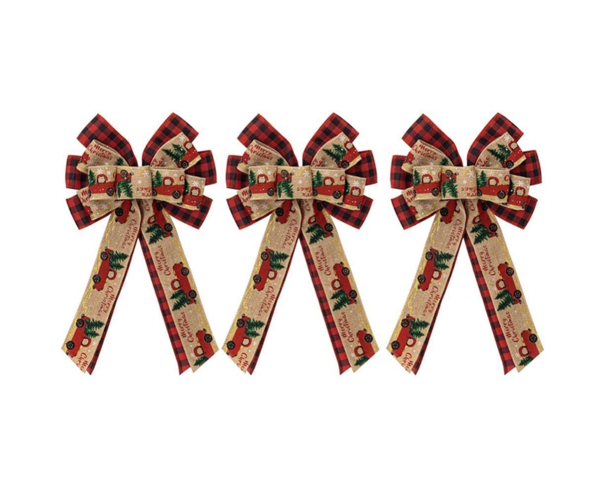 Fall Bow Wreath Thanksgiving Wreath Burlap Bow Fall Orange Pumpkin Wreath Bow Decor Buffalo Plaid Bow Tree Topper for Indoor Outdoor 1PCS
