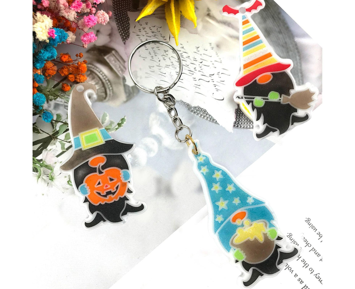 1 Set Keychain Mold Non Sticky Reusable DIY Silicone Easter Gnome Pendant Handicrafts Making Mold for Gift - Blue