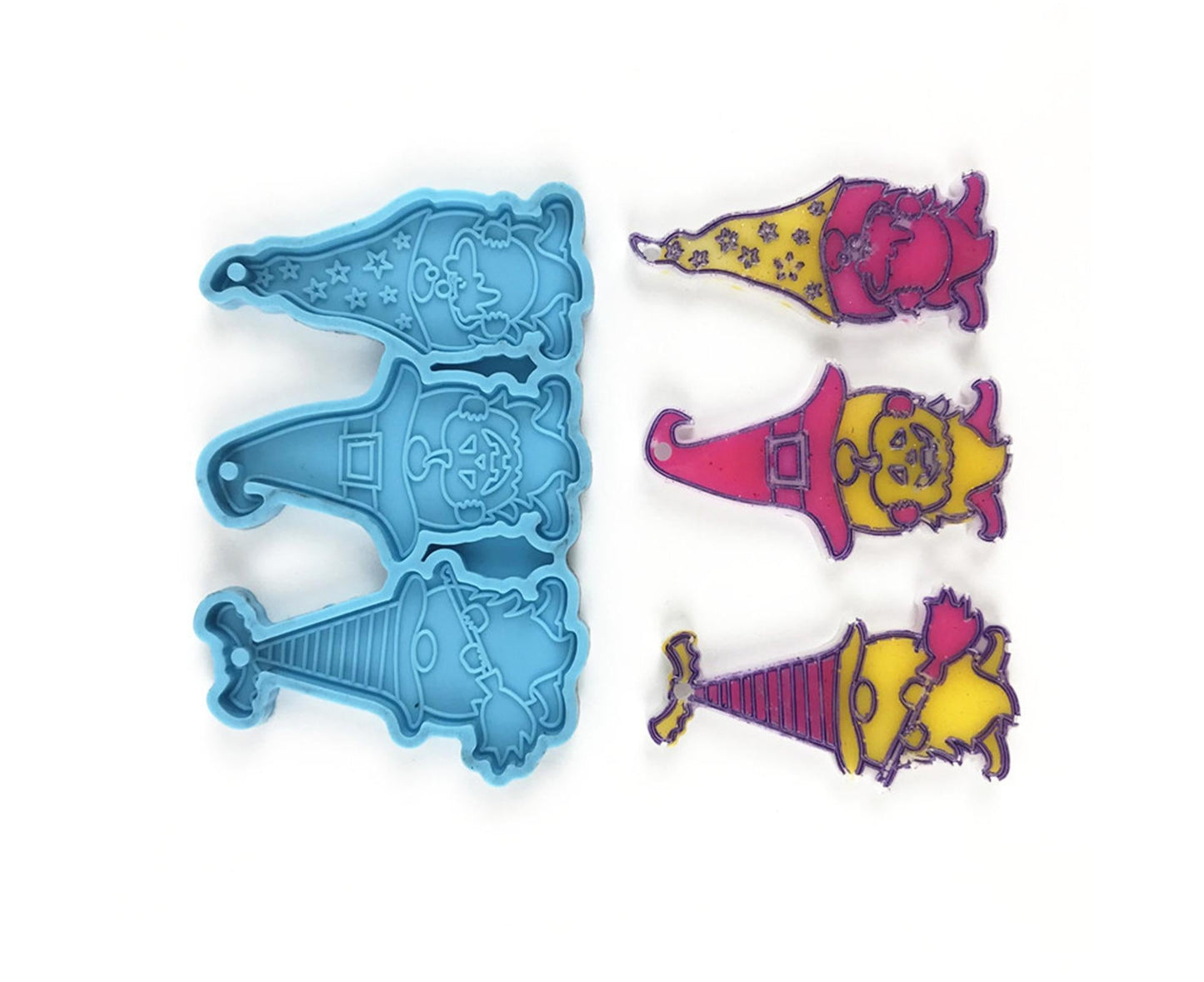 1 Set Keychain Mold Non Sticky Reusable DIY Silicone Easter Gnome Pendant Handicrafts Making Mold for Gift - Blue