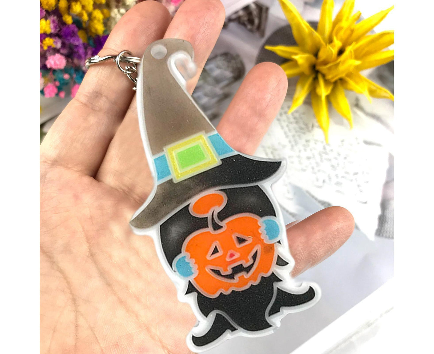 1 Set Keychain Mold Non Sticky Reusable DIY Silicone Easter Gnome Pendant Handicrafts Making Mold for Gift - Blue