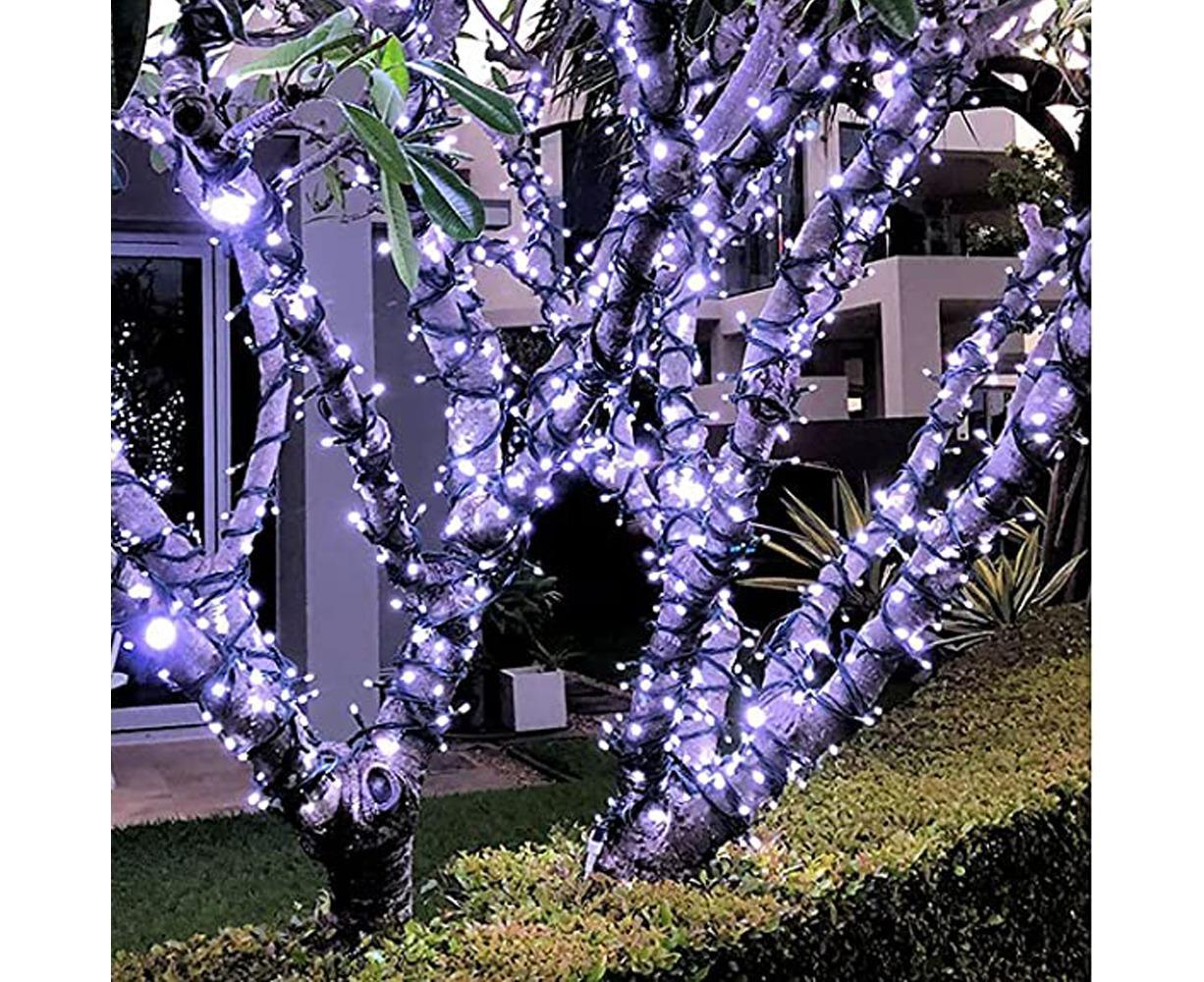 10M100LED Battery Operated Christmas String Lights with 8 Modes - White