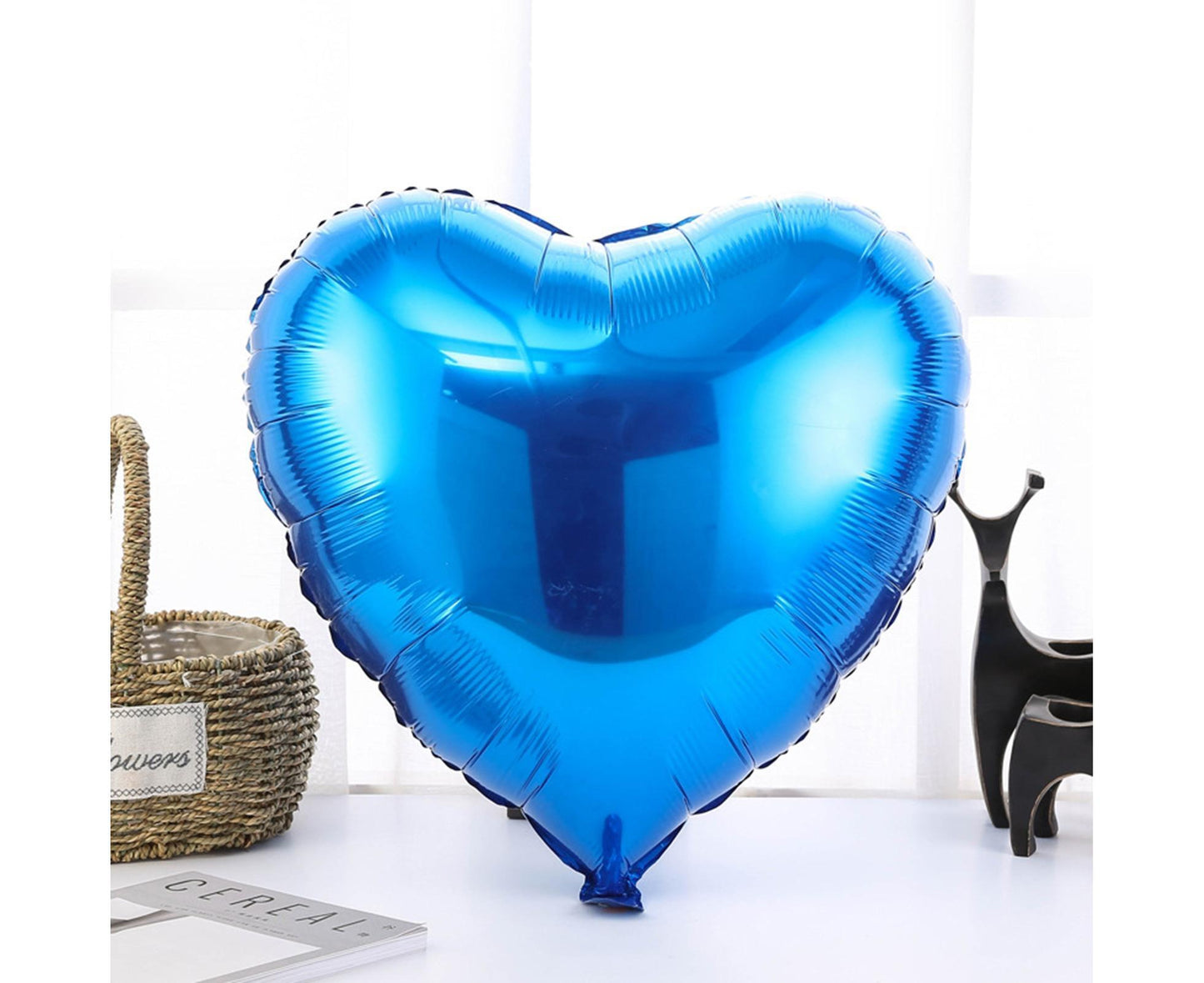 36 Inches Party Balloon Festive Convenient Aluminum Film Valentines Day Wedding Oversized Love Heart Balloon Decoration for Festival - Blue