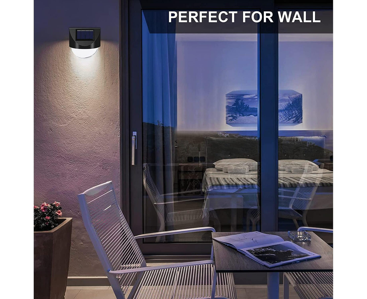 4 Pcs - Solar Mirror 1 Led - White Light