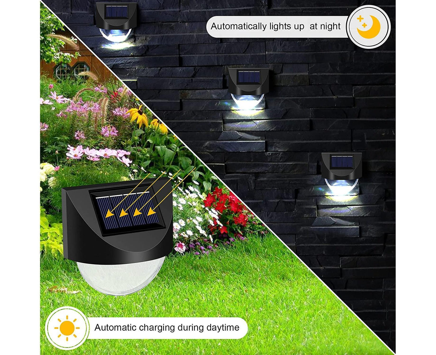 4 Pcs - Solar Mirror 1 Led - White Light