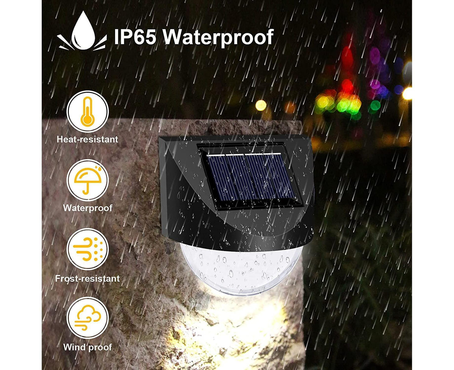 4 Pcs - Solar Mirror 1 Led - White Light