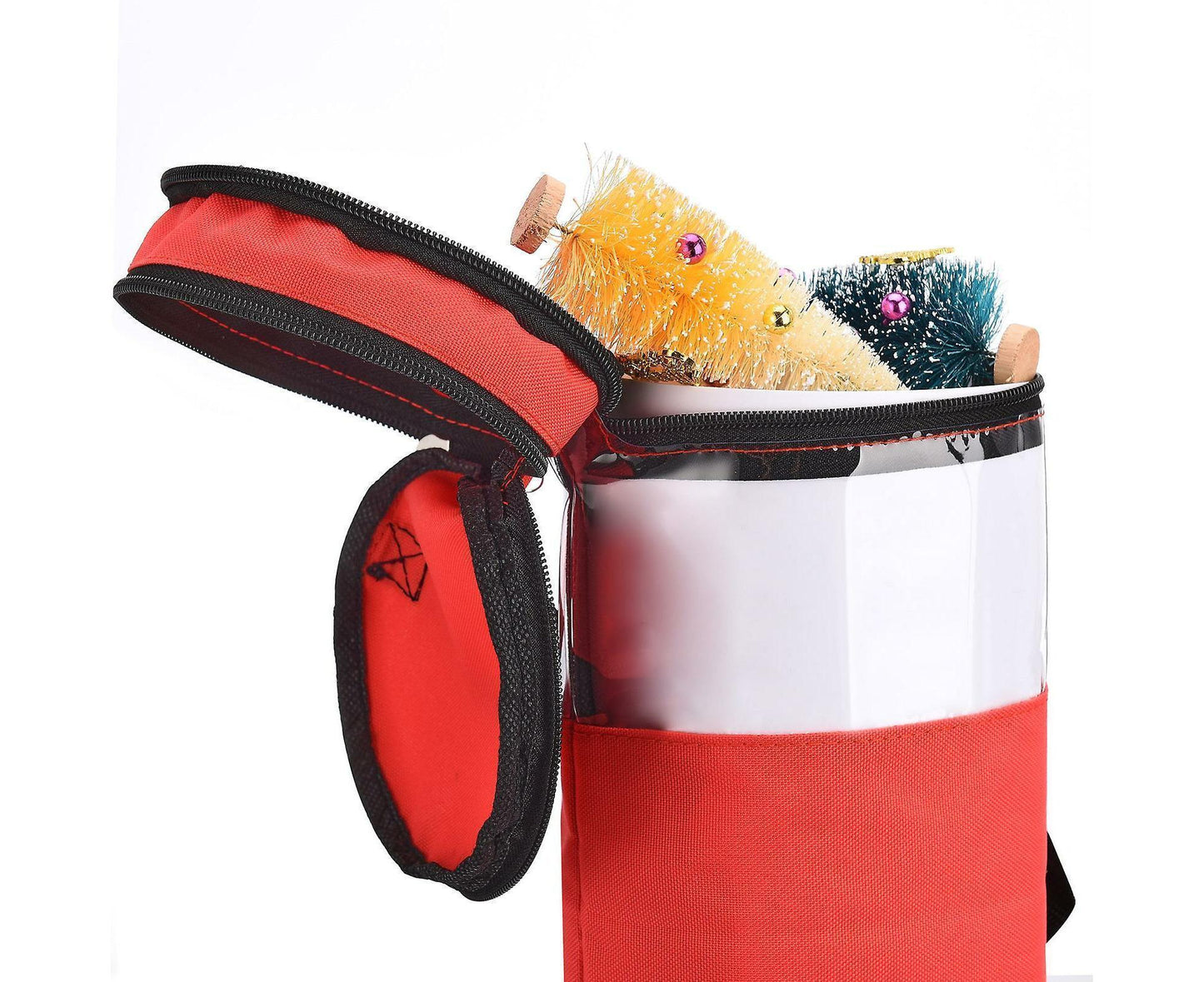 Christmas tree storage bag gift wrapping paper storage bag Christmas cylindrical storage bag Red