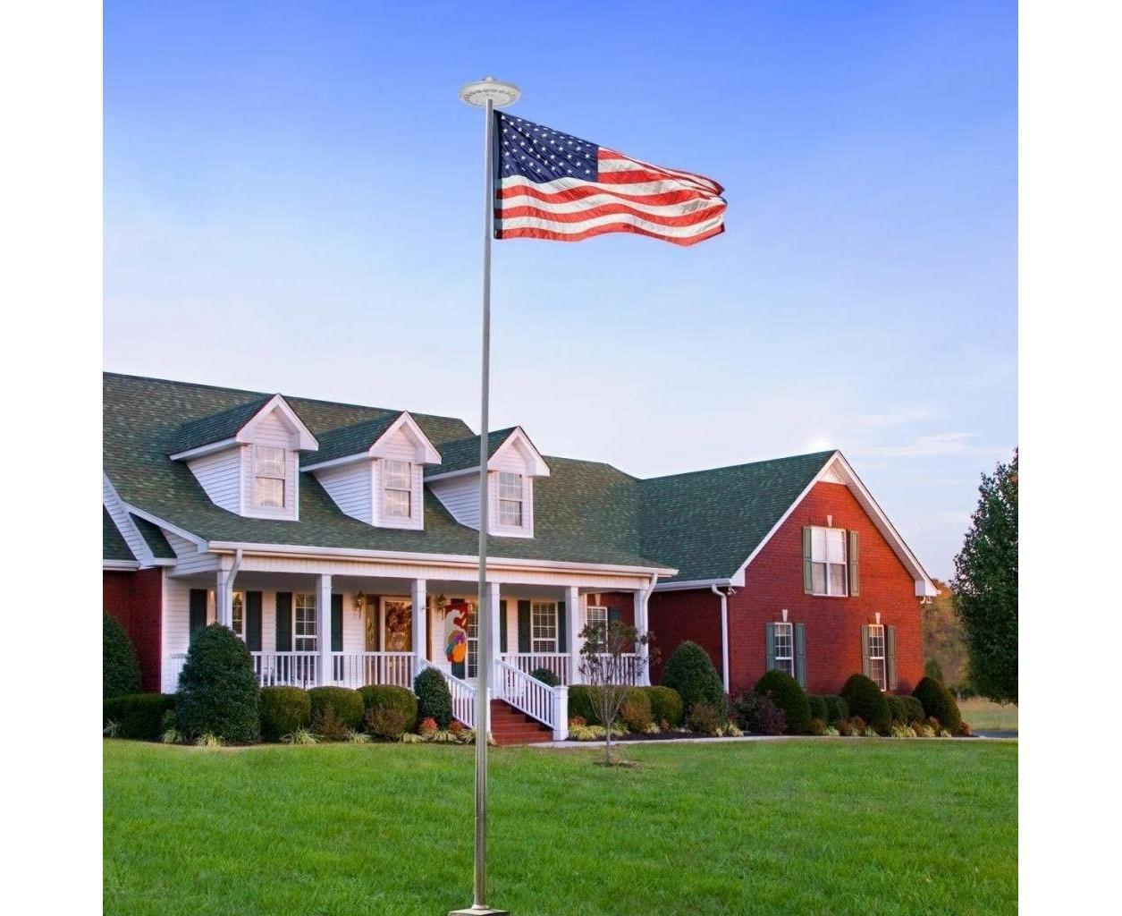 Flagpole Lights,Solar Flagpole Light-White Shell,Flagpole Lights,Solar Flag Pole Light Bright 26 Led Solar Powered Waterproof