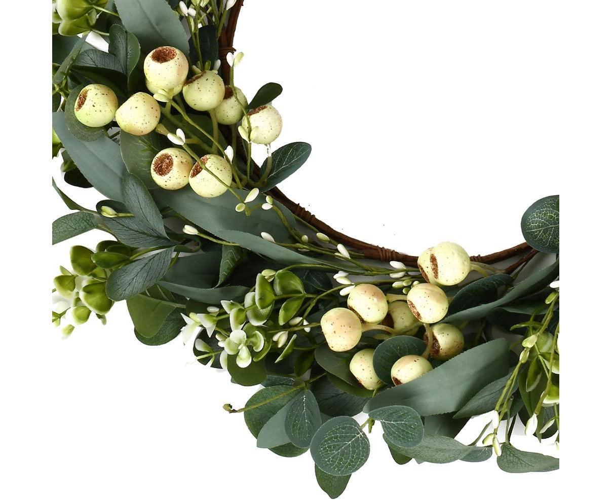 Green Eucalyptus Wreath,Artificial Eucalyptus Leaves Wreath