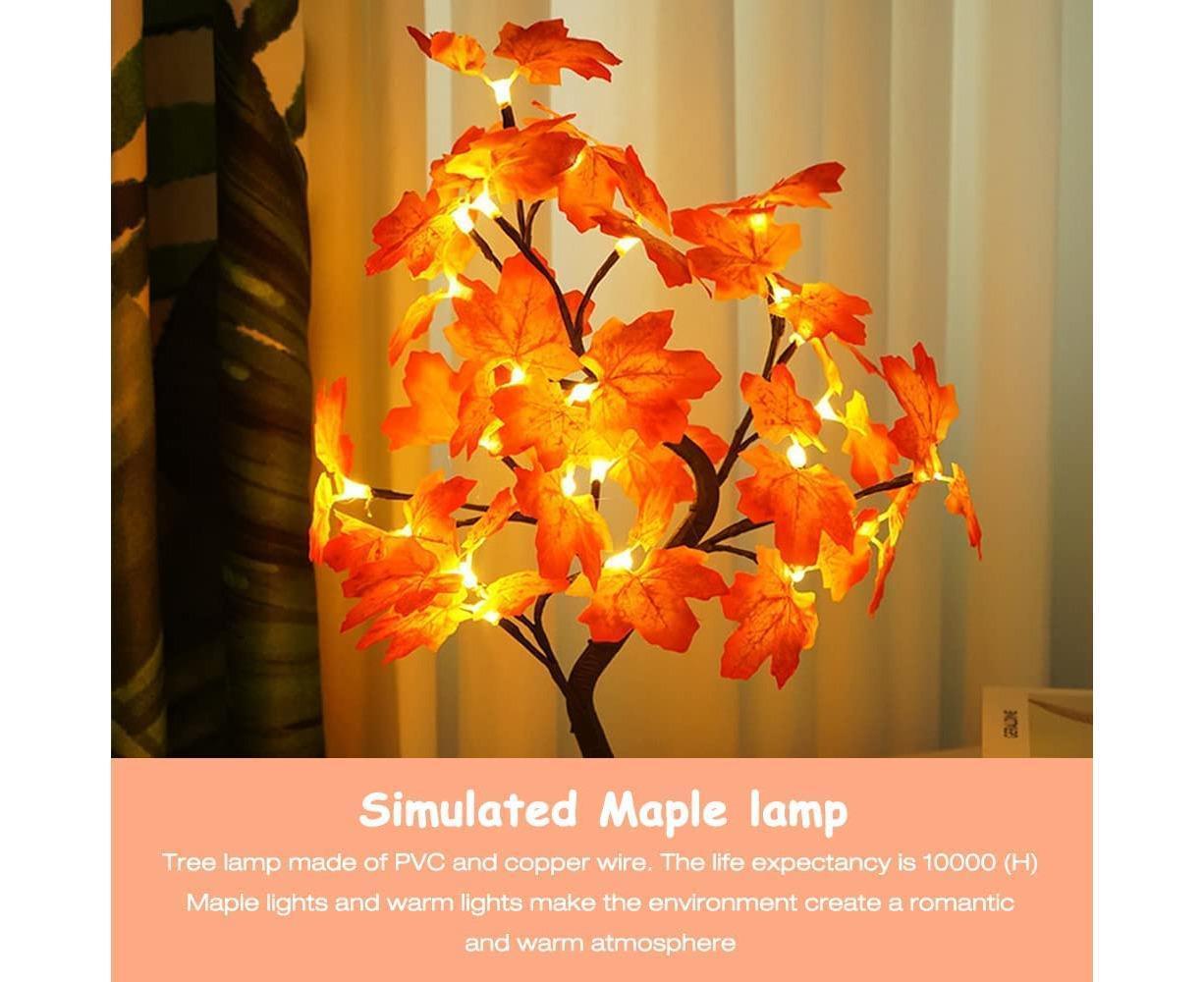 Night Lights -24 Led Lights Maple Leaf Tree Lights