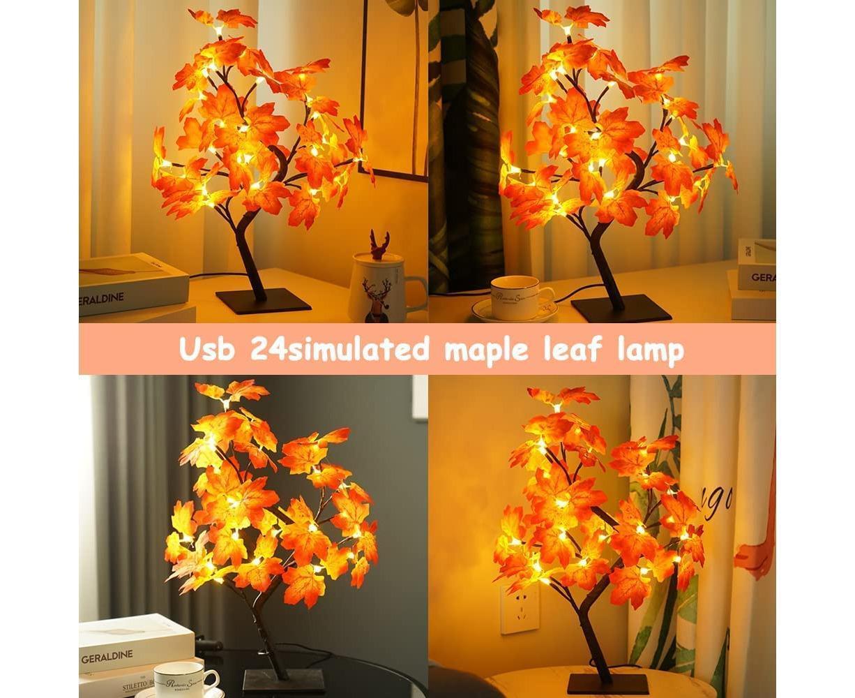 Night Lights -24 Led Lights Maple Leaf Tree Lights