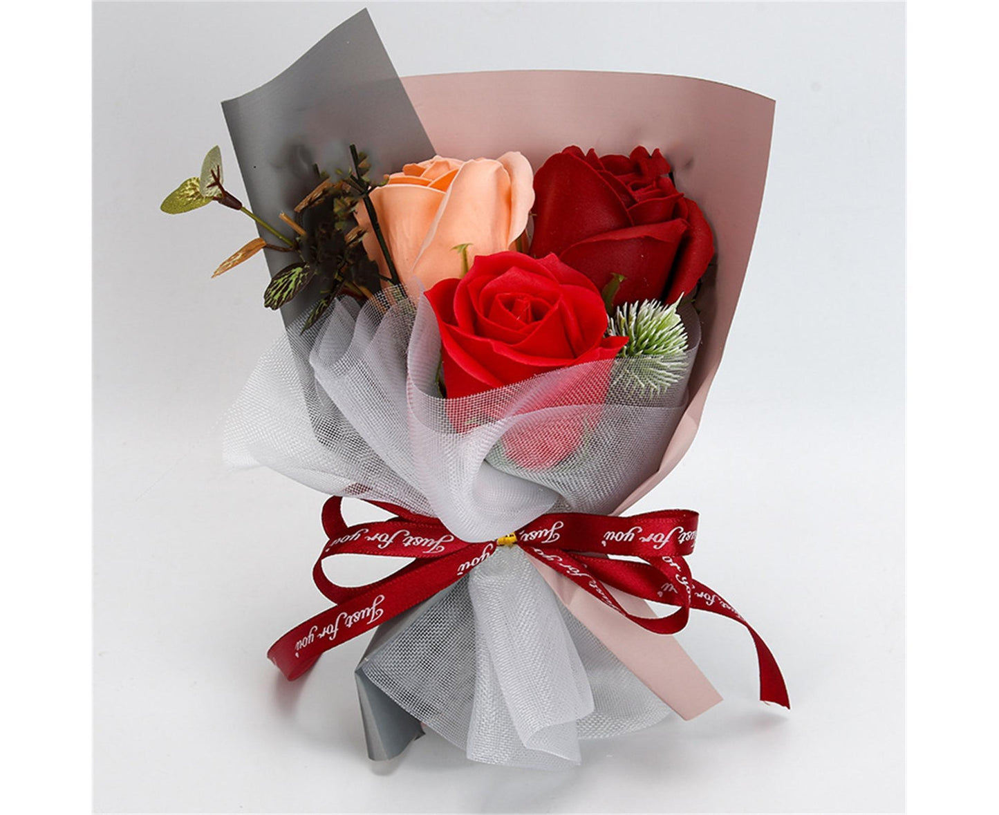 Soap Rose Flower Exquisite Vivid Nice-looking Scented Rose Soap Petals Body Soap for Valentine's Day - Red