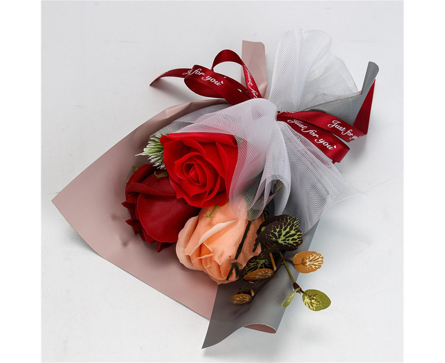 Soap Rose Flower Exquisite Vivid Nice-looking Scented Rose Soap Petals Body Soap for Valentine's Day - Red