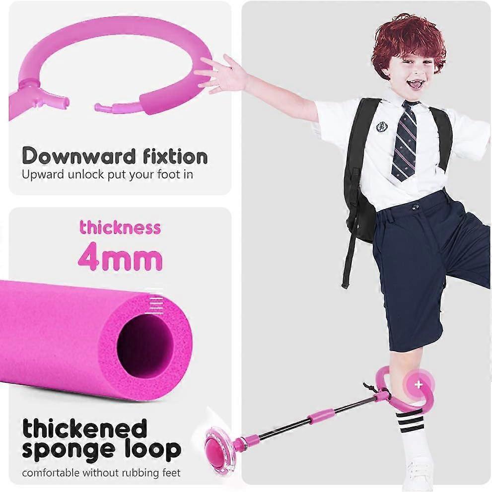 Babies Foldable Ankle Skip Ball Flash Jump Colorful Sports Swing Ball Fitness Jump Rope Fat Burning Game Pink