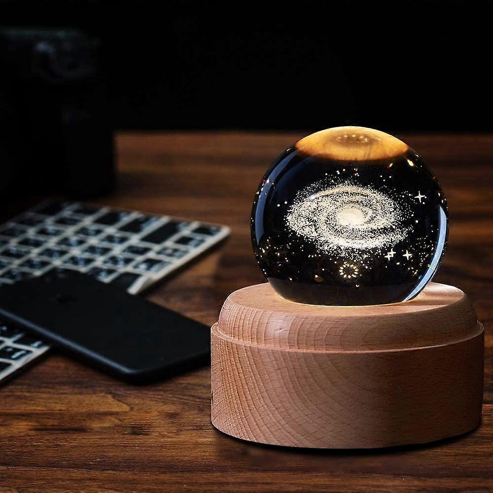 Music Box 3D Crystal Music Boxes,Luminous Rotating Ball Musical Box Dimmable,Music Box Gift for babies, Christmas Birthday Decoration