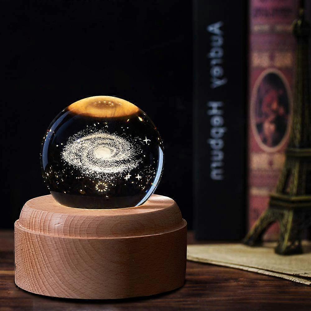 Music Box 3D Crystal Music Boxes,Luminous Rotating Ball Musical Box Dimmable,Music Box Gift for babies, Christmas Birthday Decoration