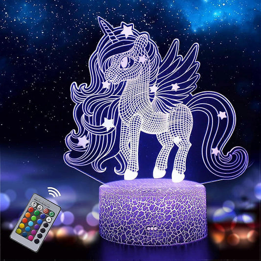 Unicorn night light for babies, unicorn toys for girls, color changing night lamp with remote control