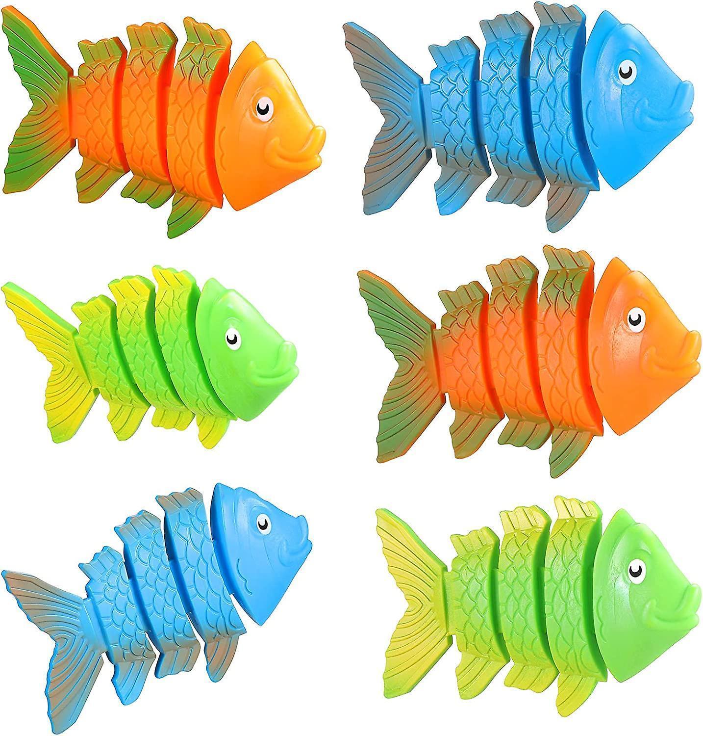 6 Pieces Sinking Fish-Shaped Swim Toys Pool Diving Toys Underwater Sinking Swimming Pool Toy