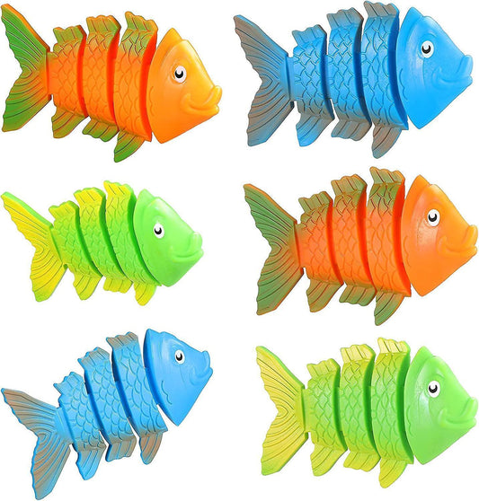 6 Pieces Sinking Fish-Shaped Swim Toys Pool Diving Toys Underwater Sinking Swimming Pool Toy