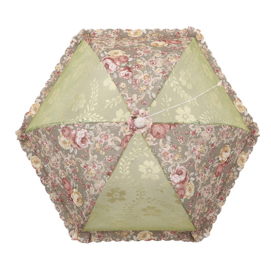 Mesh Food Cover Foldable Pop Up Food Cover Net Floral Print Food Tent for Home Outdoor Picnic Purple