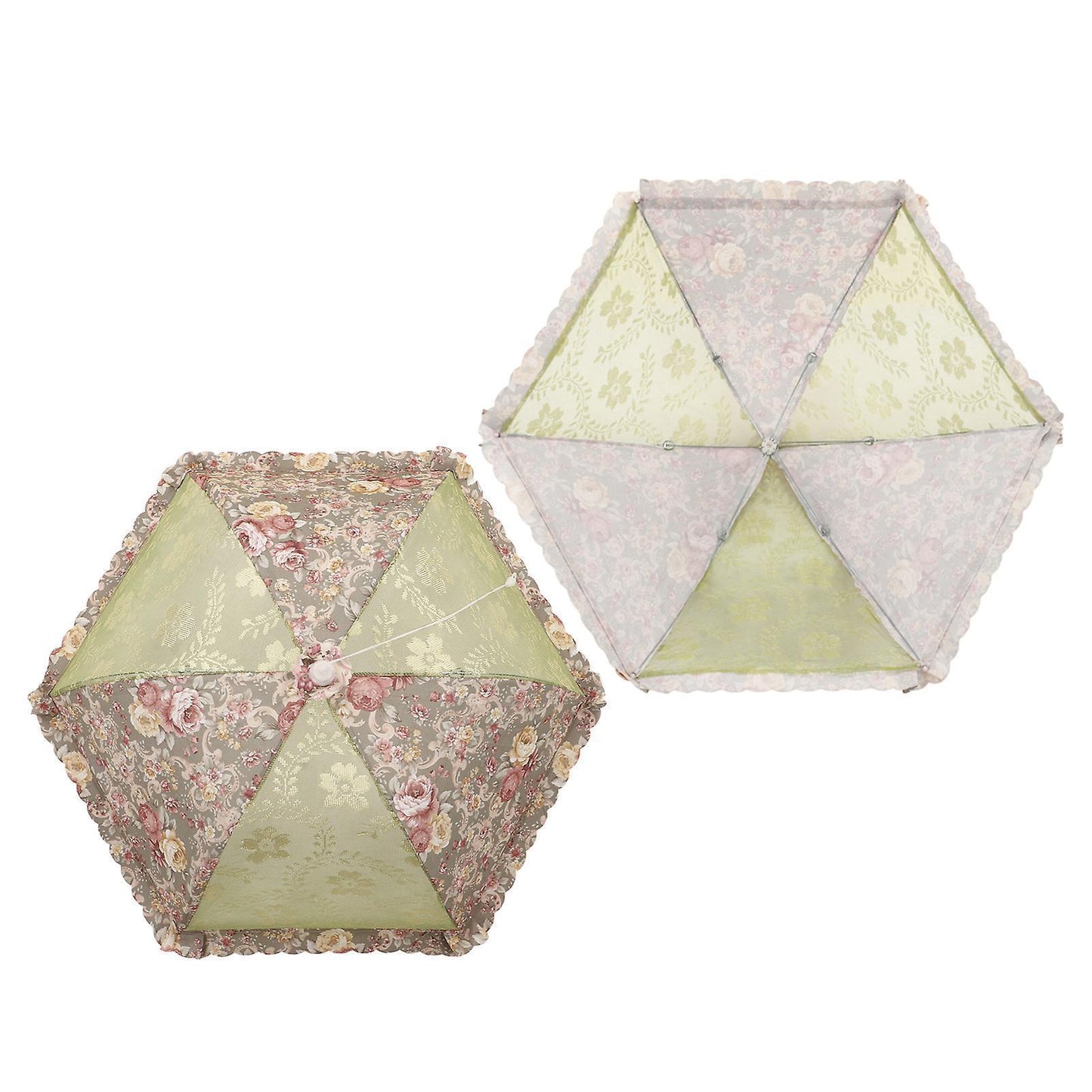 Mesh Food Cover Foldable Pop Up Food Cover Net Floral Print Food Tent for Home Outdoor Picnic Purple